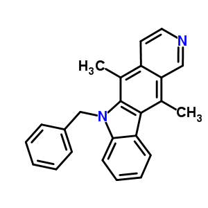 6H-pyrido[4,3-b]carbazole, 5,11-dimethyl-6-(phenylmethyl)- Structure,74606-36-3Structure