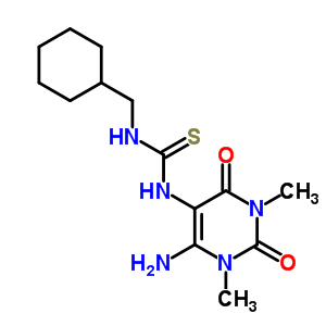 Thiourea,n-(6-amino-1,2,3,4-tetrahydro-1,3-dimethyl-2,4-dioxo-5-pyrimidinyl)-n-(cyclohexylmethyl)- Structure,7472-94-8Structure