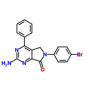 7H-pyrrolo[3,4-d]pyrimidin-7-one,2-amino-6-(4-bromophenyl)-5,6-dihydro-4-phenyl- Structure,76628-82-5Structure