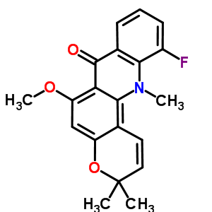 7H-pyrano[2,3-c]acridin-7-one, 11-fluoro-3,12-dihydro-6-methoxy-3, 3,12-trimethyl- Structure,82260-84-2Structure