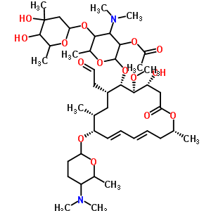 9-O-[(5s,6r)-5-(dimethylamino)tetrahydro-6-methyl-2h-pyran-2-yl]-leucomycin v 2alpha-acetate Structure,89000-32-8Structure