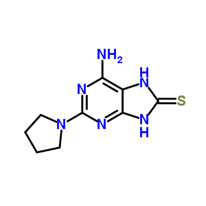 6-Amino-2-pyrrolidin-1-yl-7,9-dihydropurine-8-thione Structure,90563-49-8Structure